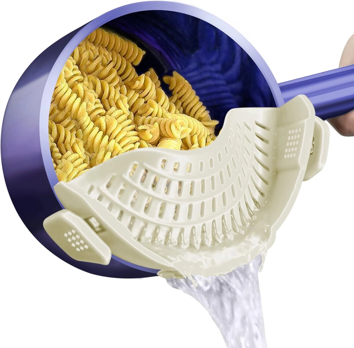 Non-Stick Copper Pasta Pot with Strainer & Ergonomic Handle