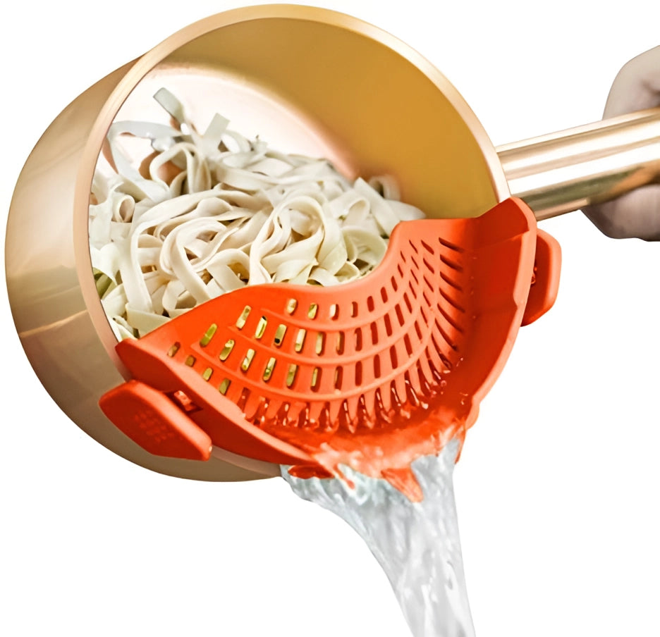 Non-Stick Copper Pasta Pot with Strainer & Ergonomic Handle
