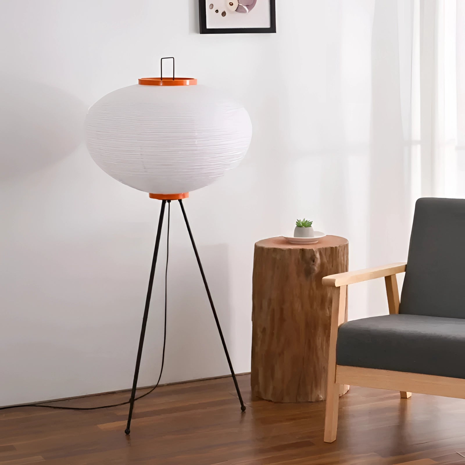 Nordic Oversized Globe Floor Lamp - Modern Tripod Base Lighting