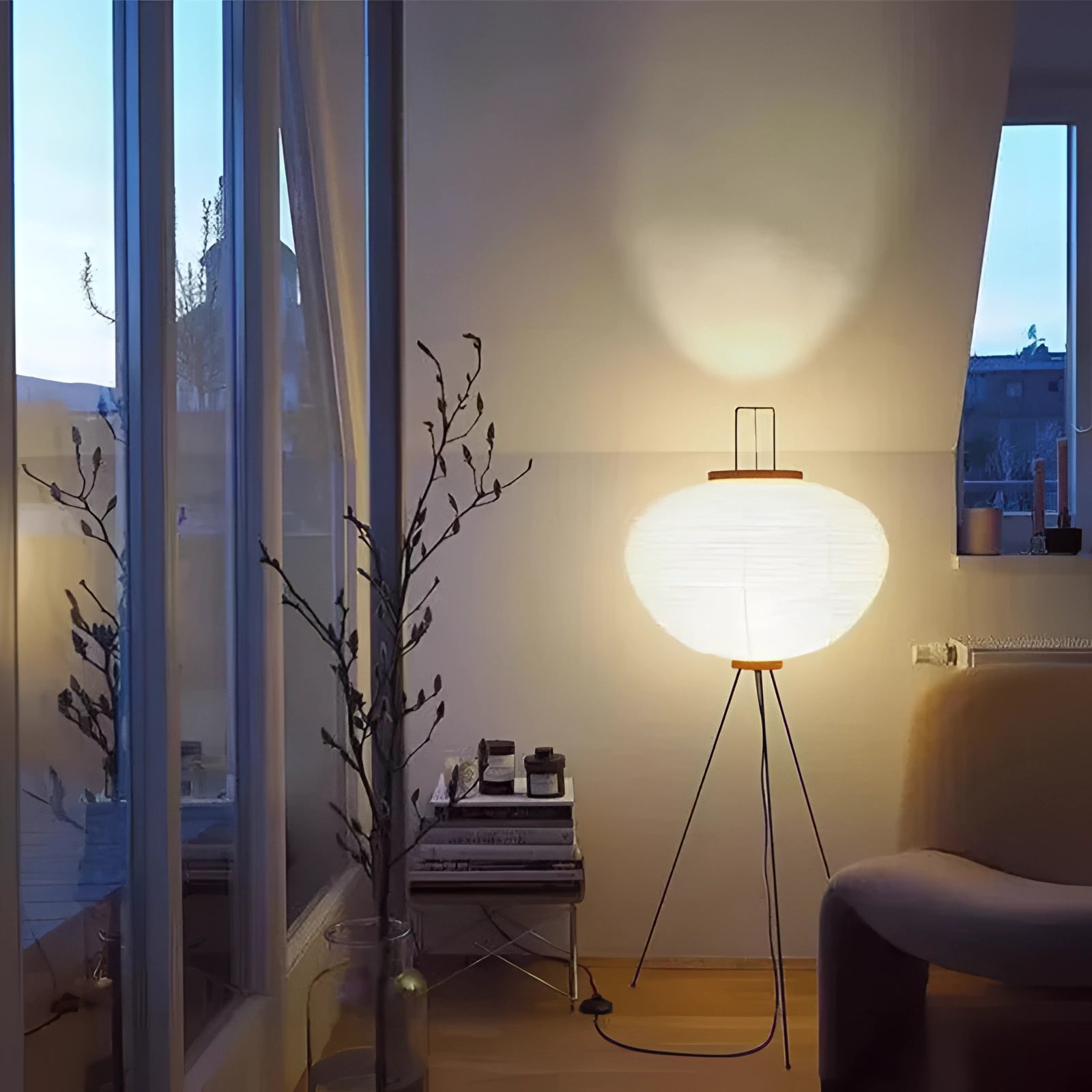 Nordic Oversized Globe Floor Lamp - Modern Tripod Base Lighting