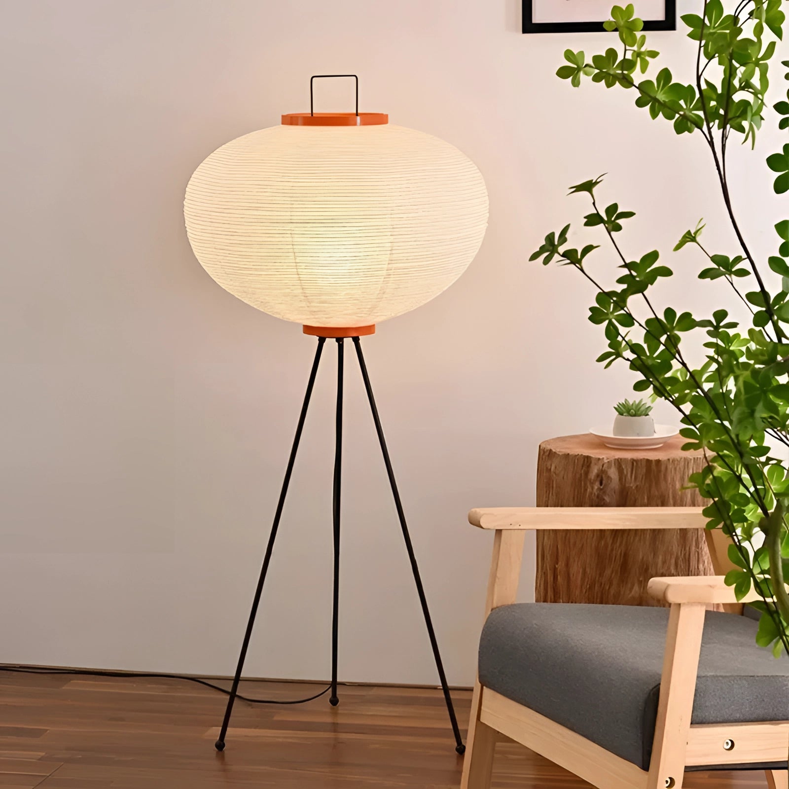 Nordic Oversized Globe Floor Lamp - Modern Tripod Base Lighting
