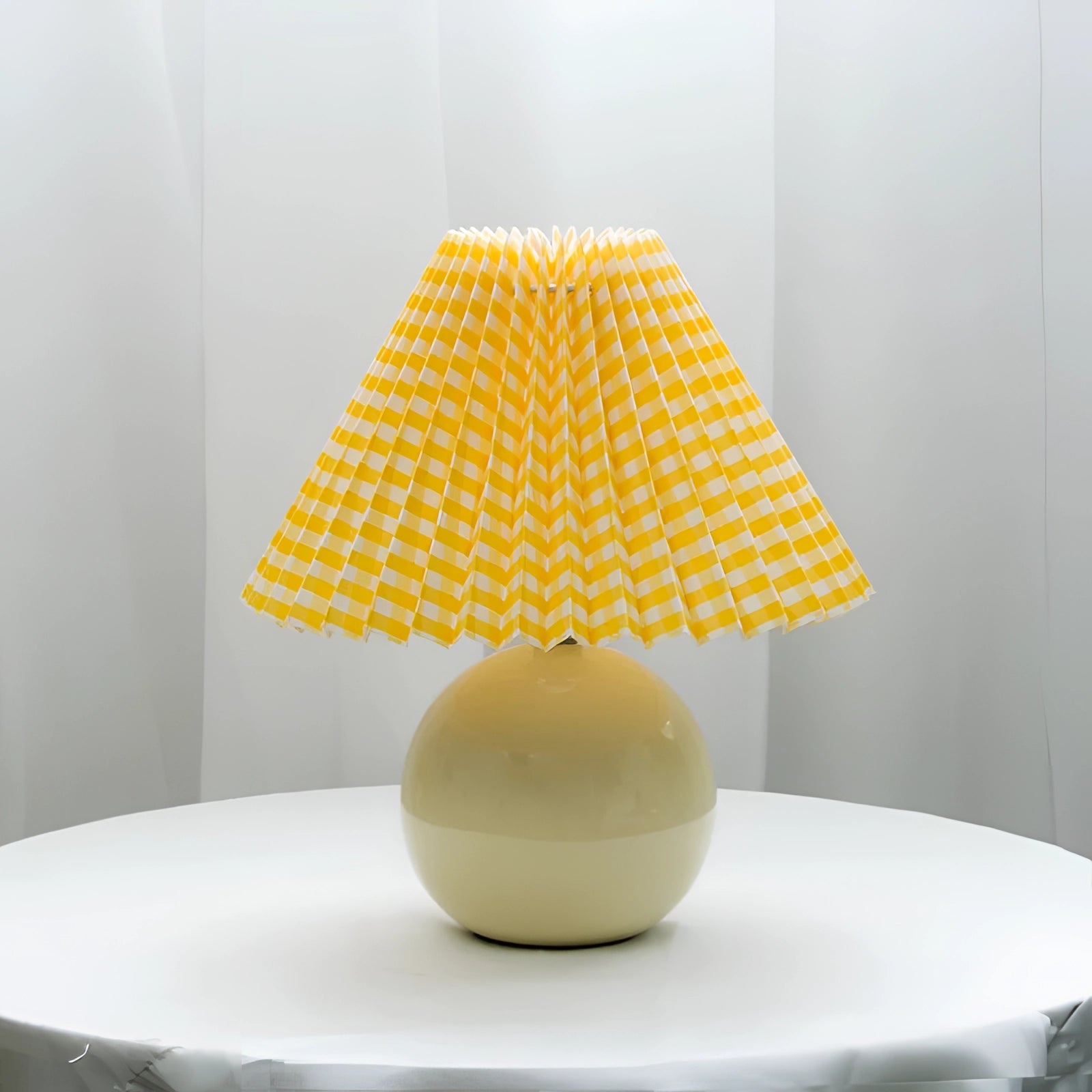 Pink Ceramic Table Lamp with Pleated Shade - Modern Pastel Decor