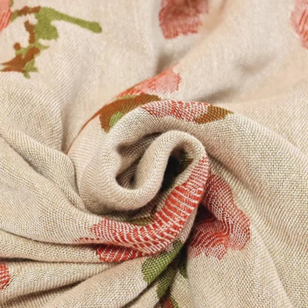Elegant shabby chic bedding with a pink rose floral pattern duvet cover, featuring a creative arts design in shades of carmine and peach.