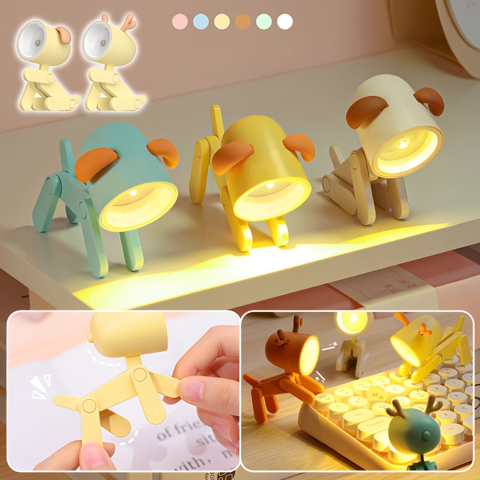 CharmingClip USB LED Desk Lamp with Flexible Arm in Playful Pink