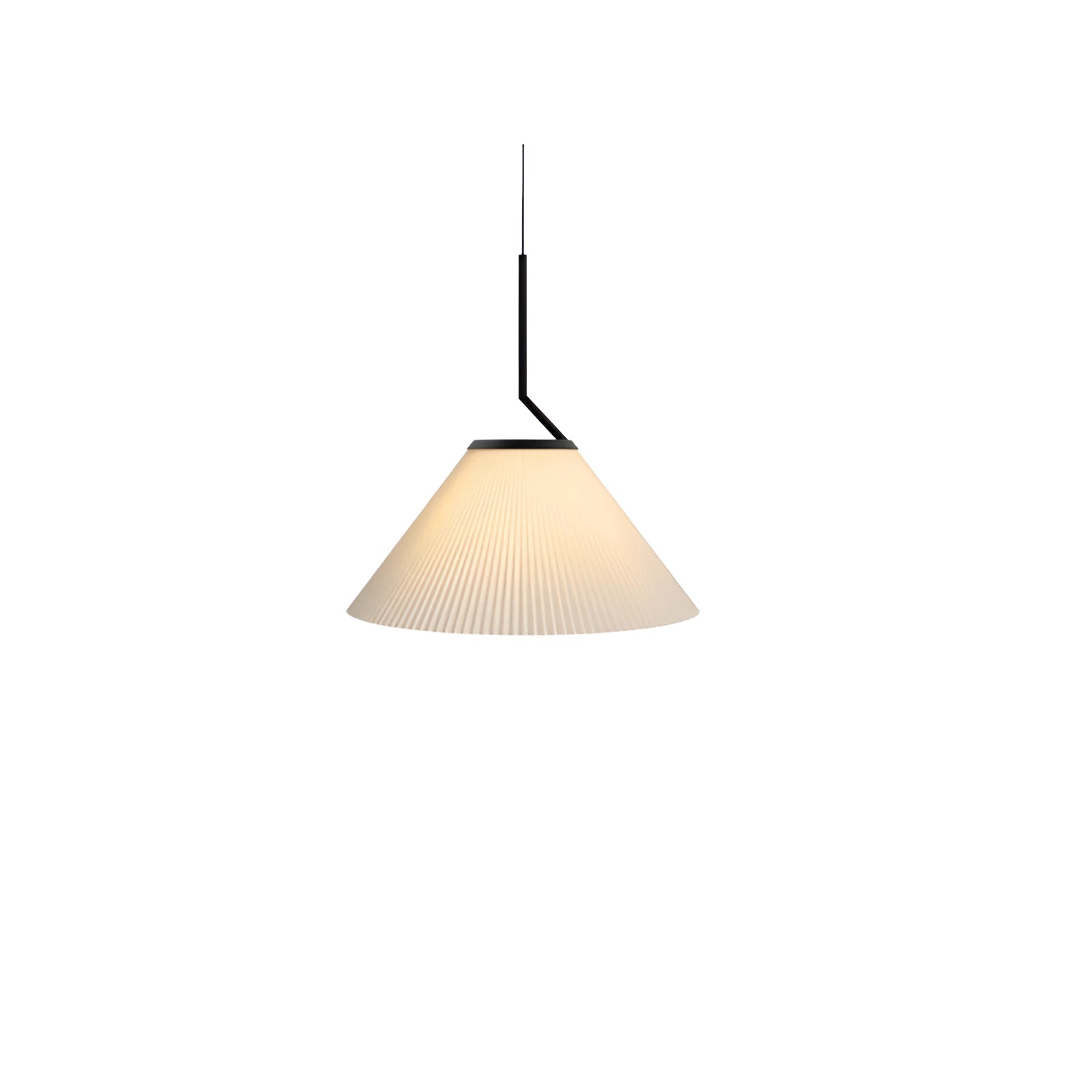 Pleated pendant light in white featuring an adjustable Scandinavian design, shown with a three-color option. The lamp includes a pleated lampshade, a metal ceiling fixture, and wooden accents.