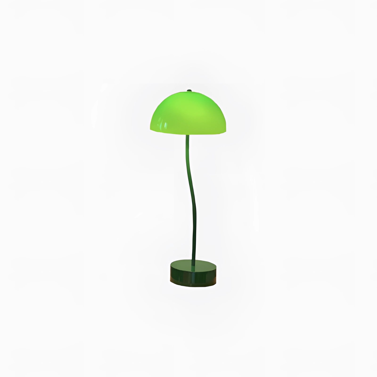 Retro Art Deco Green Brass Table Lamp featuring a sleek, elegant design with a green finish, suitable for home decor. The image also includes decorative elements such as plants adding a touch of nature.