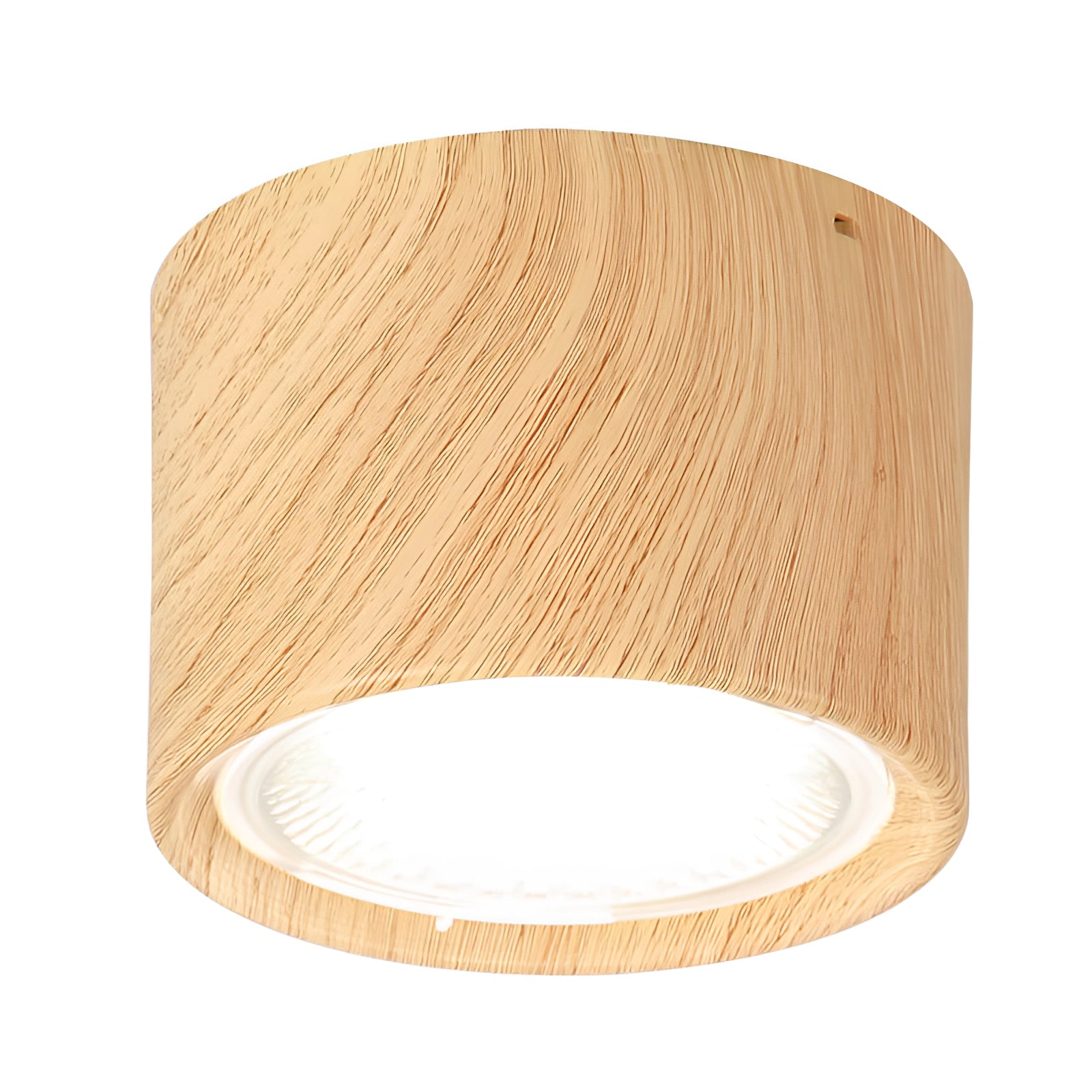 Scandinavian LED spotlight in a modern kitchen setting featuring a light wood finish, complementing wood furniture and dishware on the table.