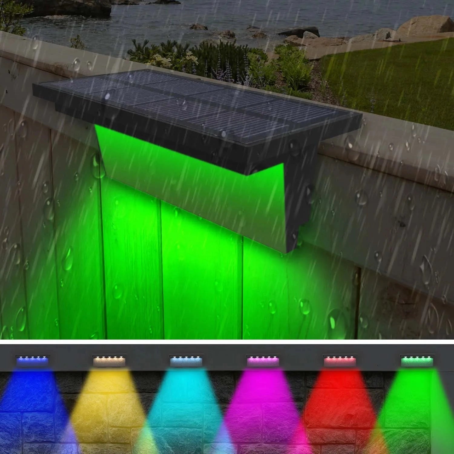 Solar Fence Lights LED - Waterproof Dusk to Dawn Sensor Outdoor Lighting