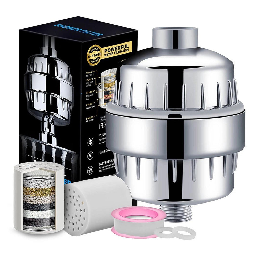Stainless Steel Shower Filter - Chlorine Removal & High-Pressure
