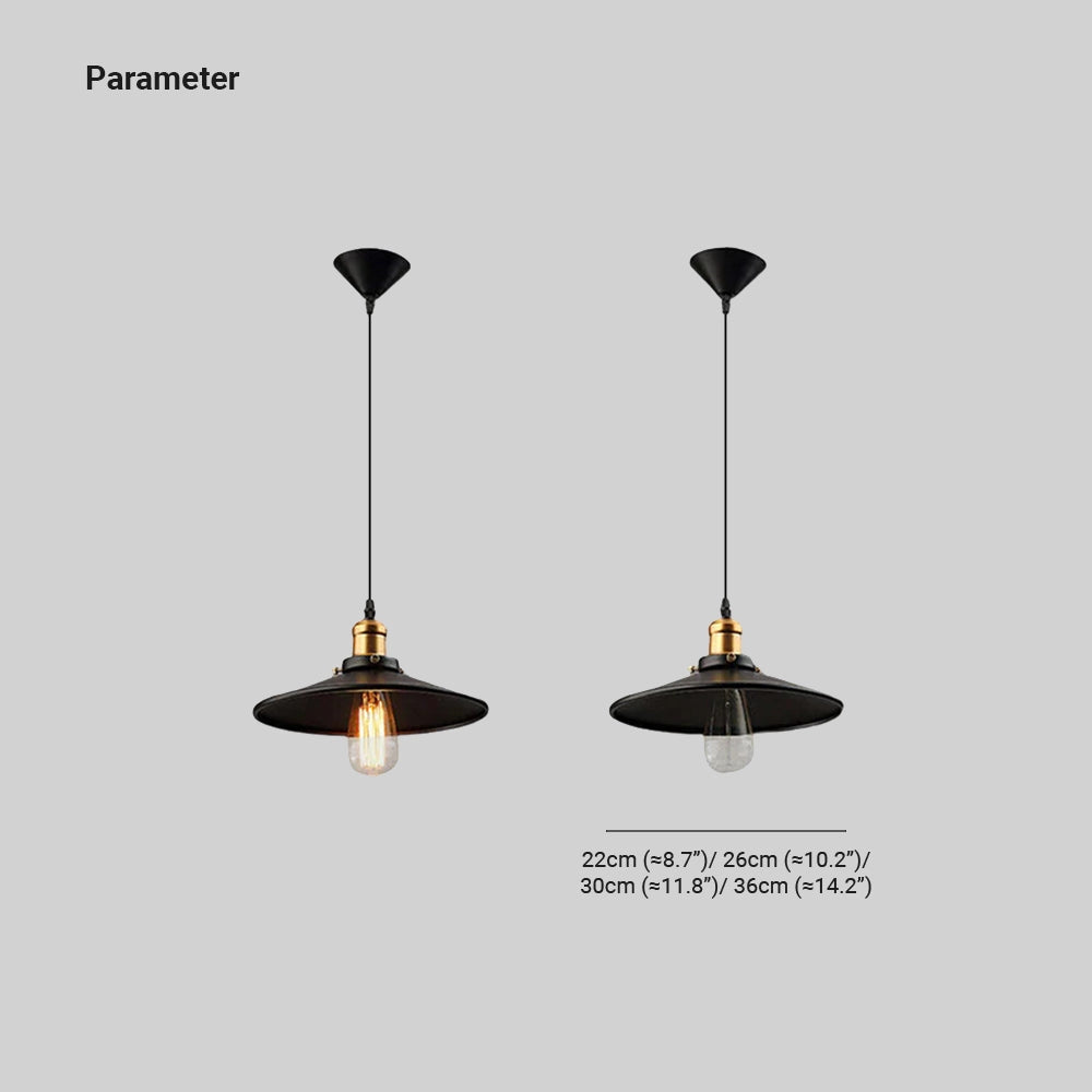 Vintage black Edison bulb pendant light with an industrial metallic dome design, featuring a ceiling-mounted light fixture with a sleek and modern appearance.