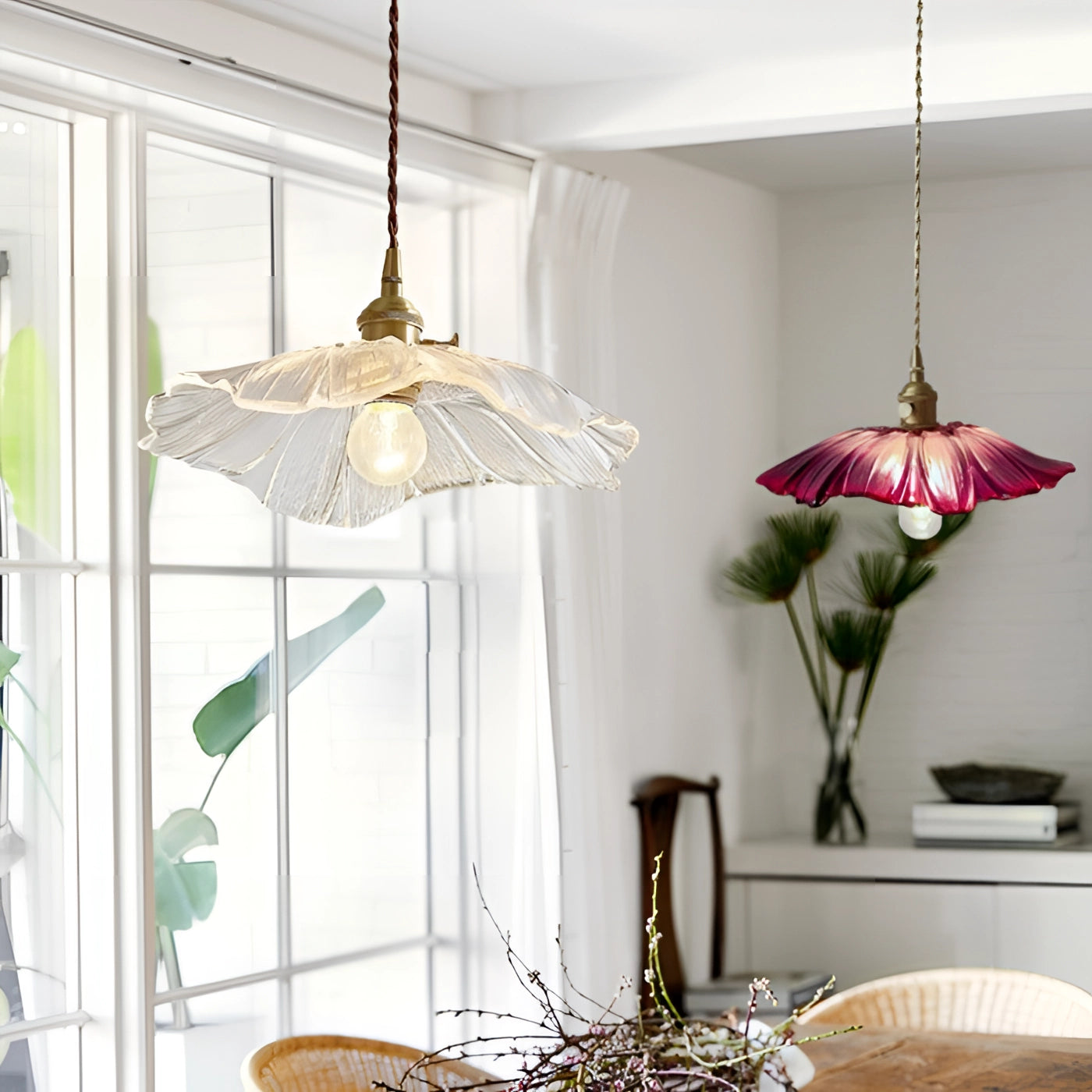 Pink flower ceiling light sales