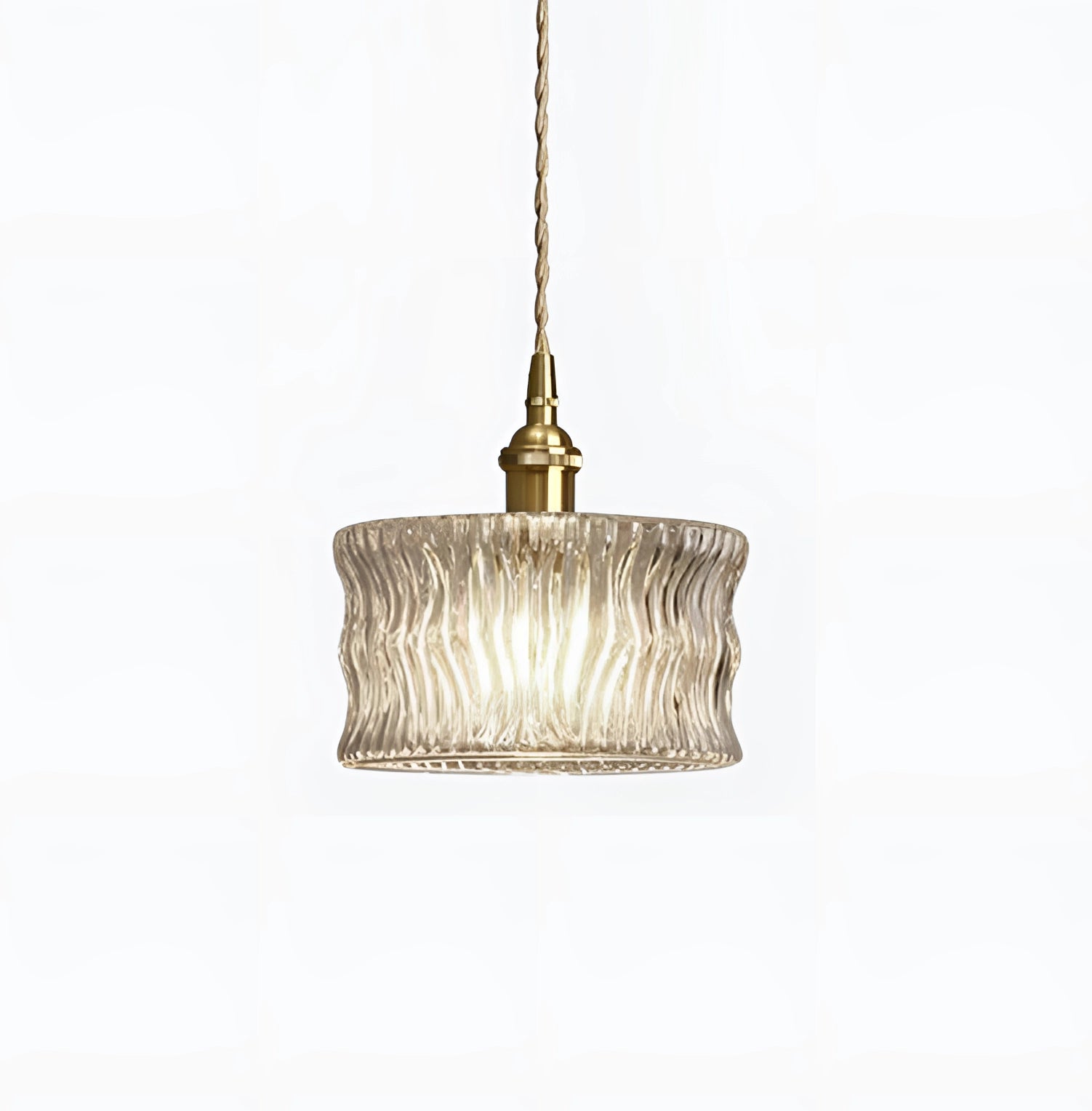 Vintage Industrial Glass Pendant Light with Green Shade and Brass Fittings, featuring a ceiling fixture.