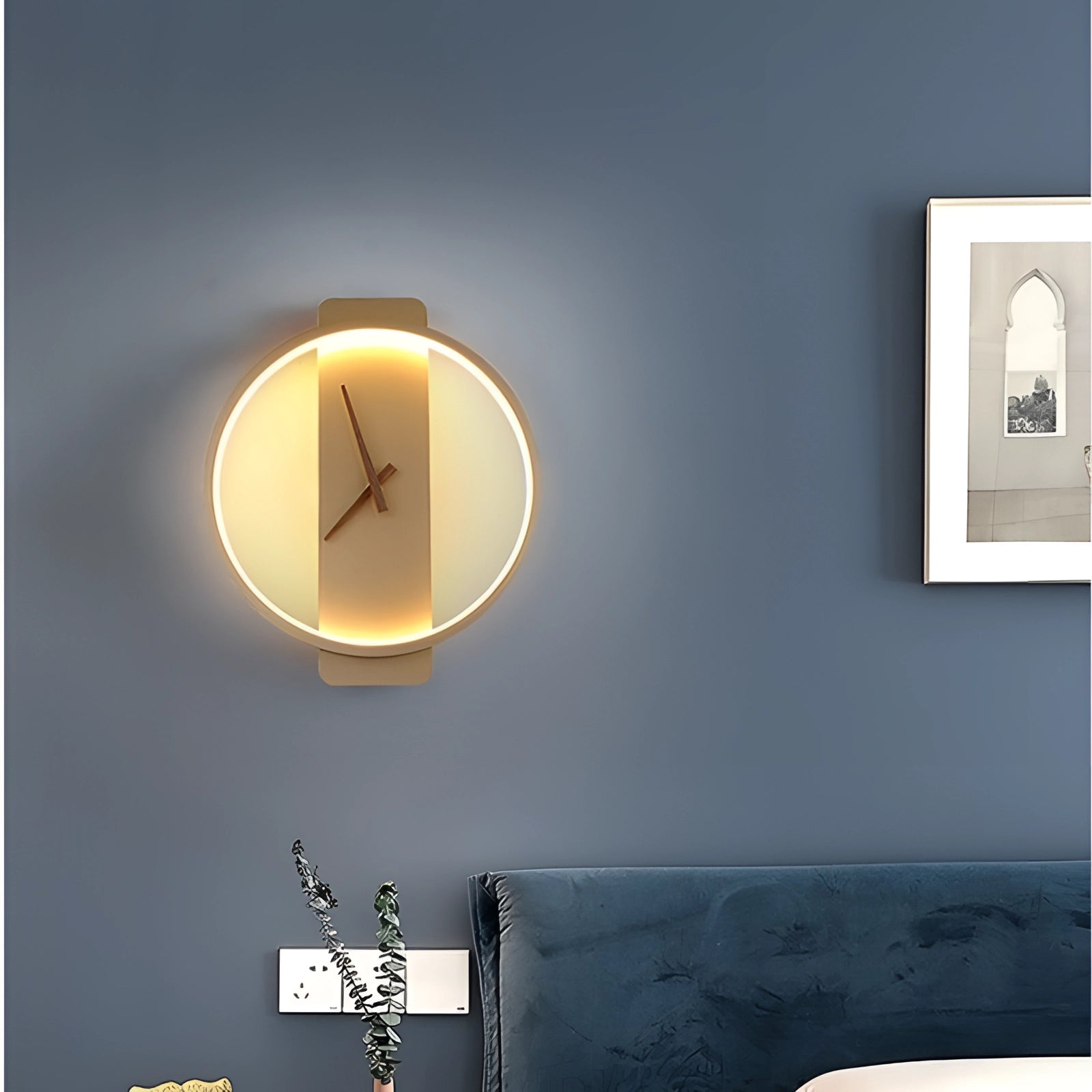 Wall-Mounted LED Clock: Minimalist Illuminated Bedroom Decor