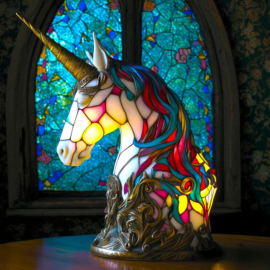 Charming Animal-Themed Stained Glass Table Lamp for Cozy Spaces