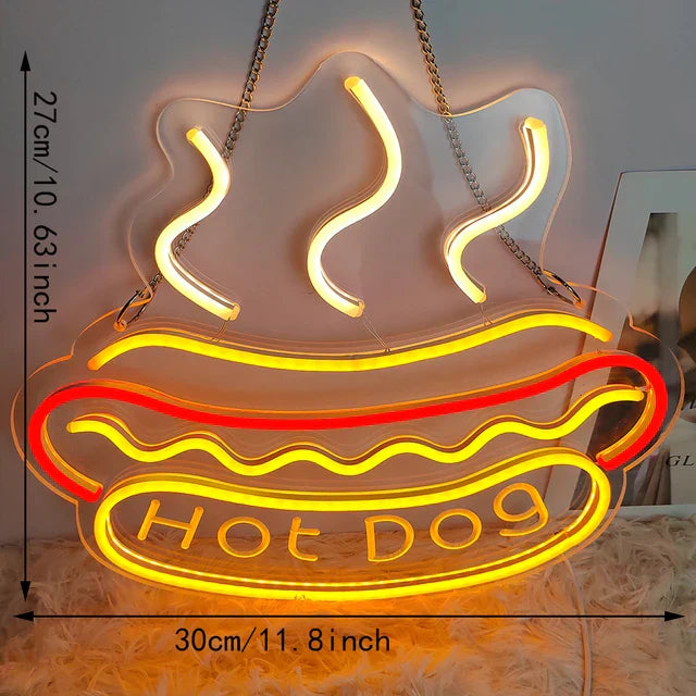 Taavita Fast Food Sign – Illuminated LED Tacos Design Night Light for Restaurants and Kitchens