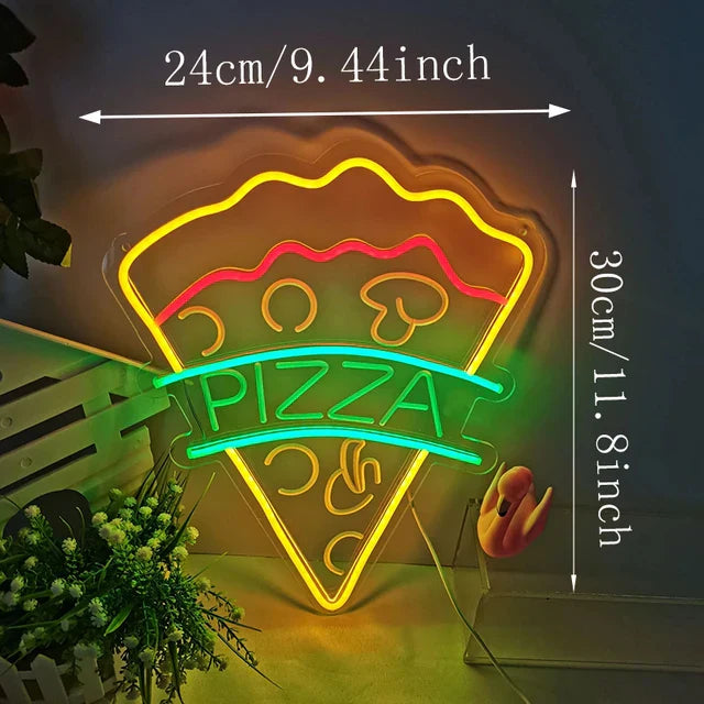 Taavita Fast Food Sign – Illuminated LED Tacos Design Night Light for Restaurants and Kitchens