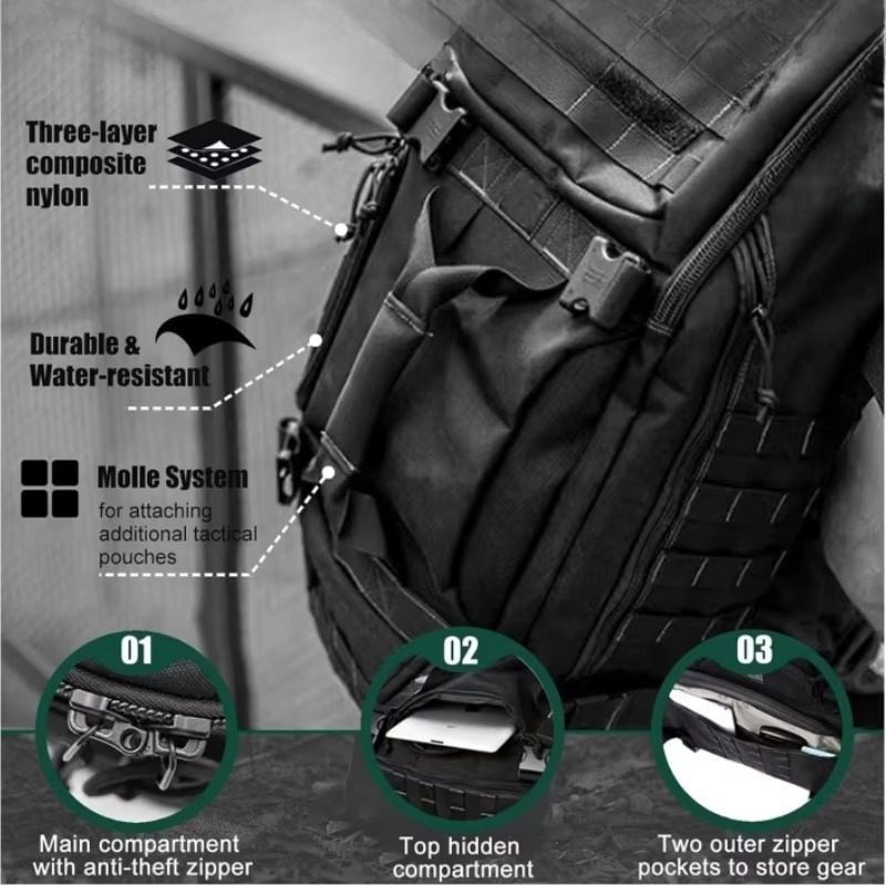 Waterproof Travel Backpack with Ergonomic Support and Large Capacity