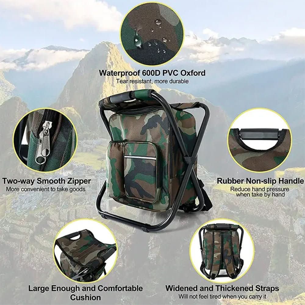 All-in-One Outdoor Backpack with Chair and Cooler