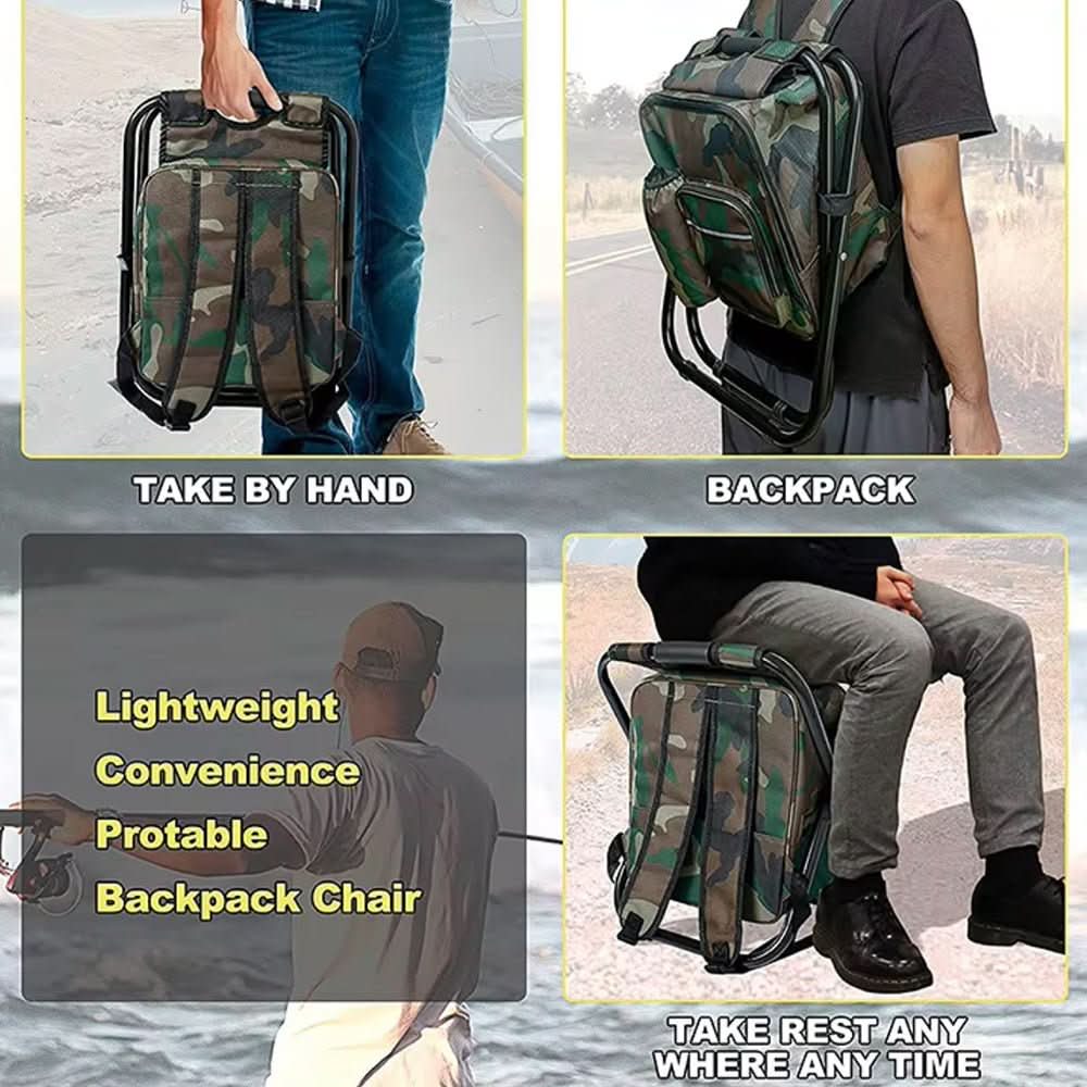 All-in-One Outdoor Backpack with Chair and Cooler