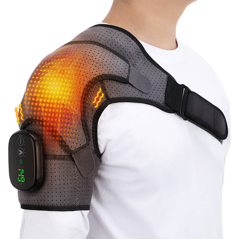 Rechargeable Cordless Shoulder Therapy Belt with Heat & Vibration – 3 Settings 40–75°C, LED Screen