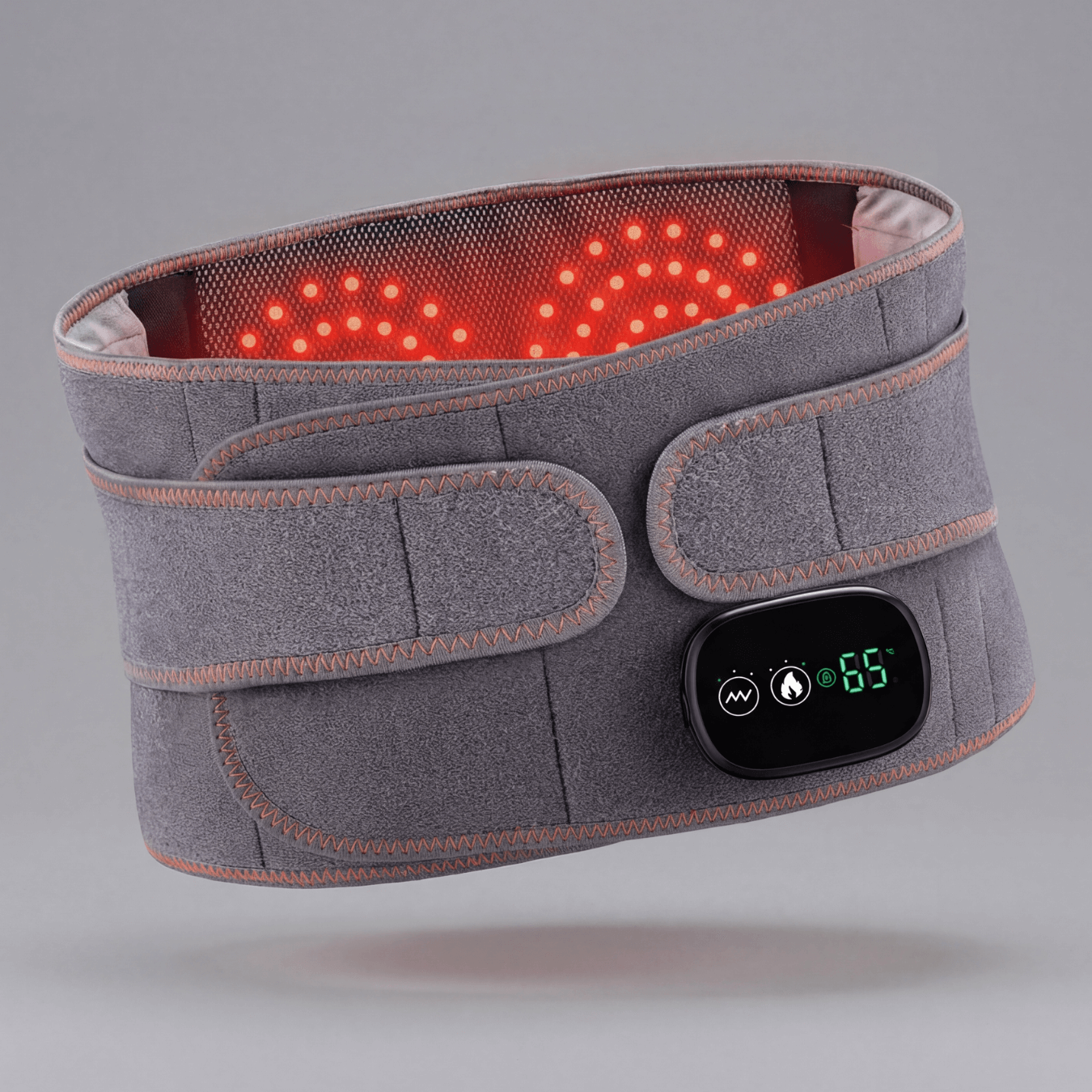 Heated Massage Belt for Back Relief - Vibration & Red Light Therapy, USB Rechargeable, 5000mAh