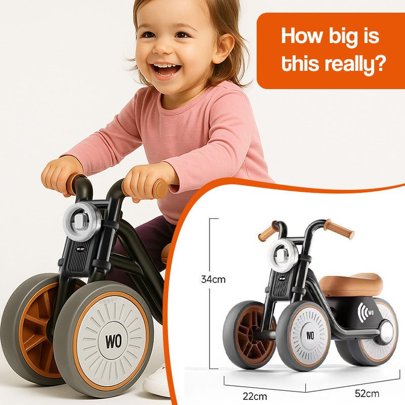 Ride-On Motorcycle for Children | Anti-Tip Design | Lights & Sounds | Quiet EVA Wheels | Suitable for Ages 1–6 | Maximum Weight 30kg