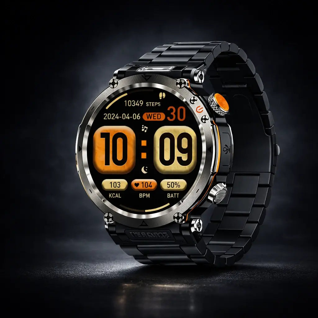 Rugged Smartwatch with GPS and Health Monitoring for Outdoor Use