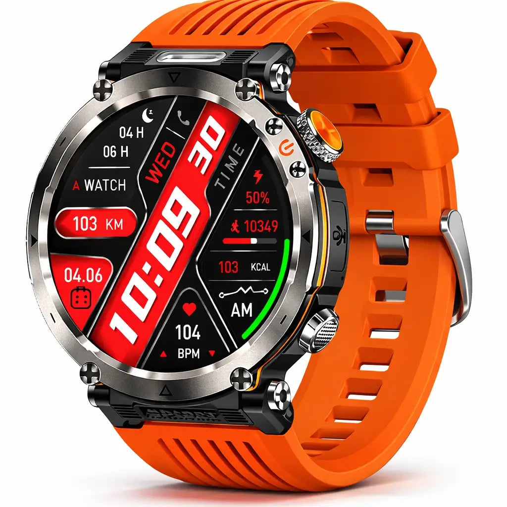 Rugged Smartwatch with GPS and Health Monitoring for Outdoor Use