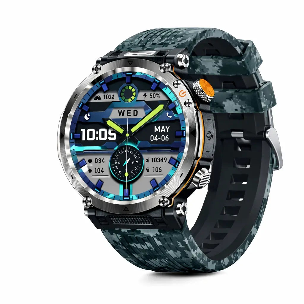 Rugged Smartwatch with GPS and Health Monitoring for Outdoor Use