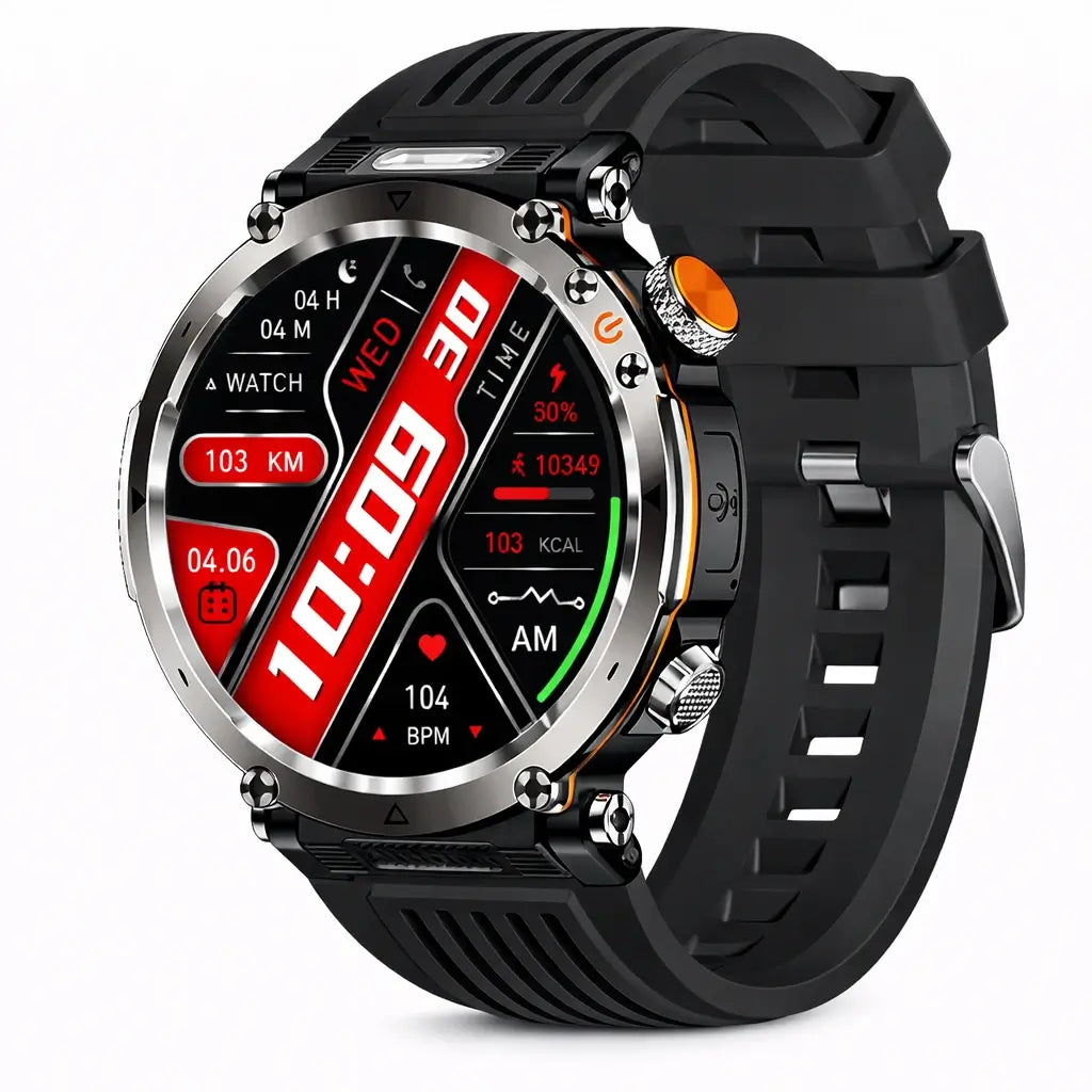 Rugged Smartwatch with GPS and Health Monitoring for Outdoor Use