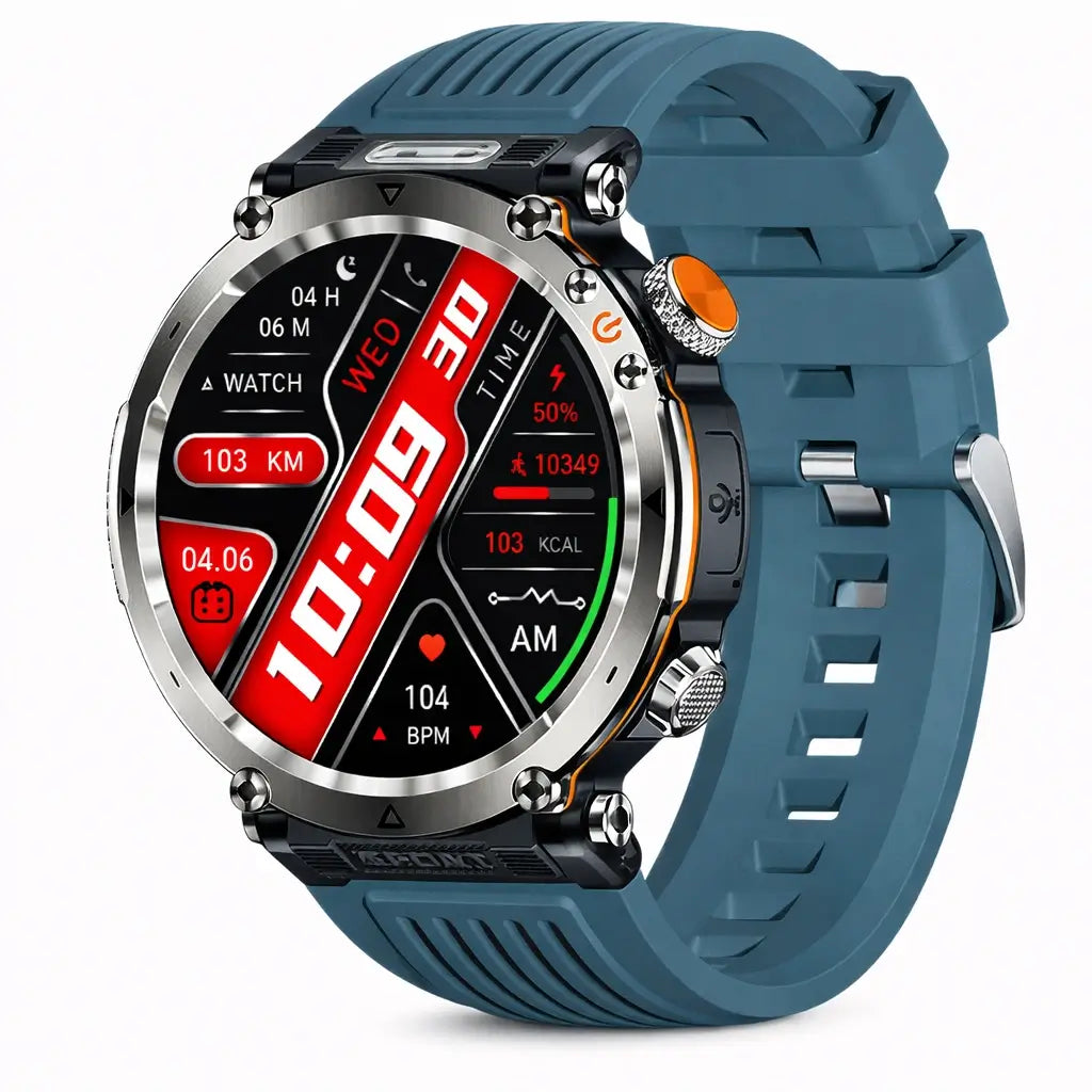 Rugged Smartwatch with GPS and Health Monitoring for Outdoor Use