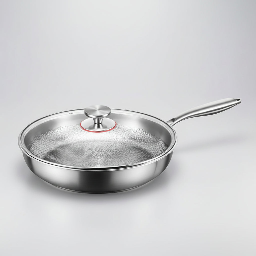 Non-Stick Frying Pan with Hammered Finish | Induction-Ready Titanium Skillet