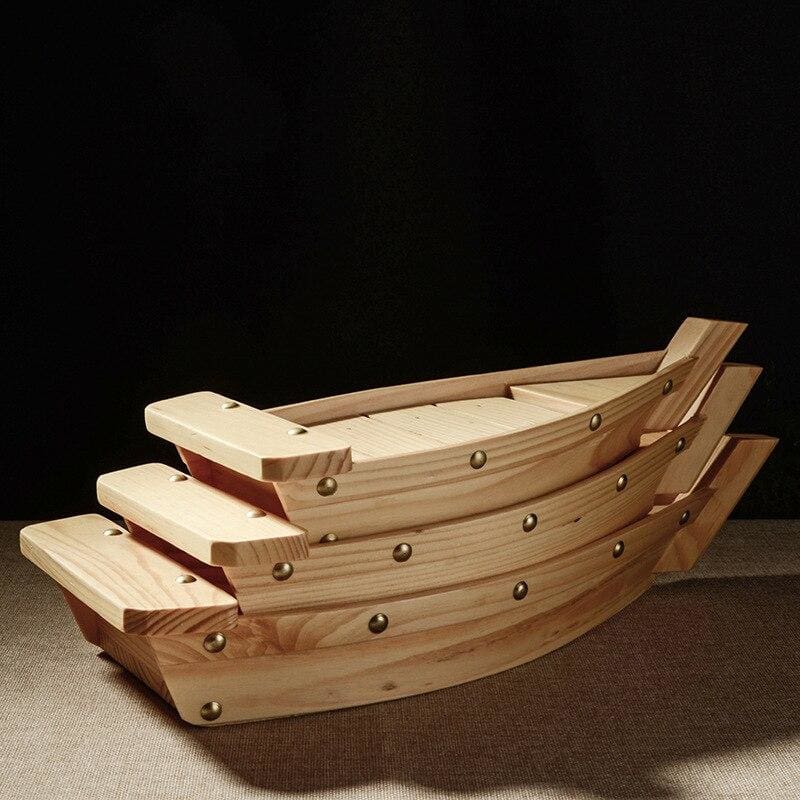 Eco-Friendly Wooden Sushi Serving Boat - Available in 3 Sizes