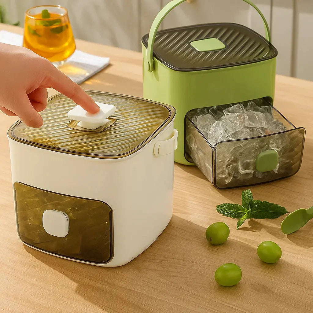 48-Cube Ice Tray with Press Mechanism – Spill-Free and Easy to Use