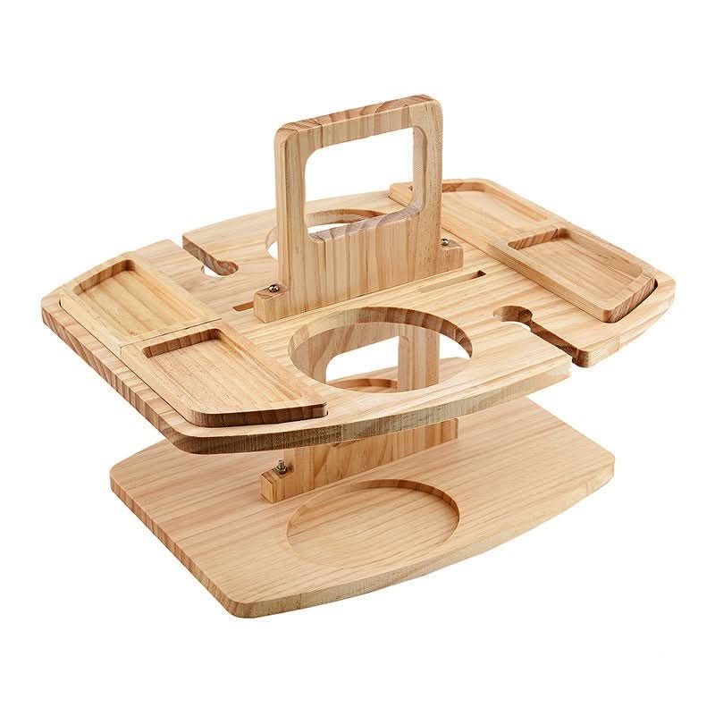 Elegant Foldable Outdoor Table with Drink and Snack Holders