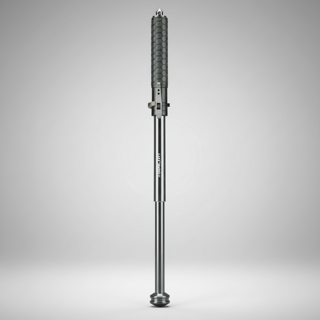 Automatic Hiking Pole with LED Light and Non-Slip Handle for Safety