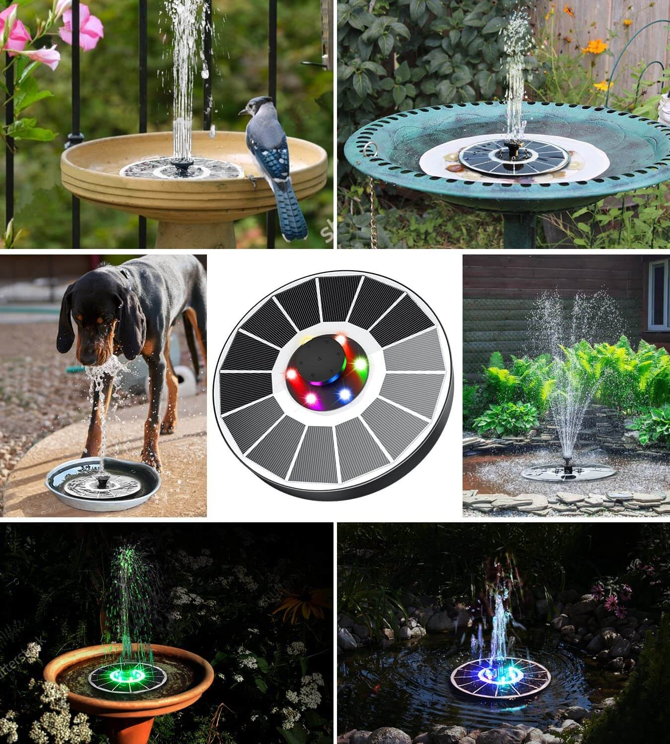Solar Water Fountain with Adjustable Spray – Eco-Friendly Outdoor Feature