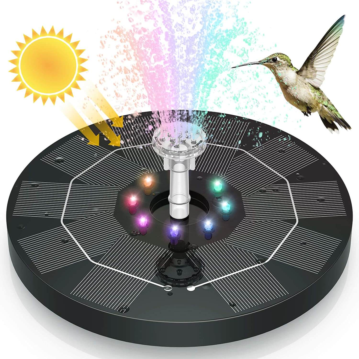 Solar Water Fountain with Adjustable Spray – Eco-Friendly Outdoor Feature