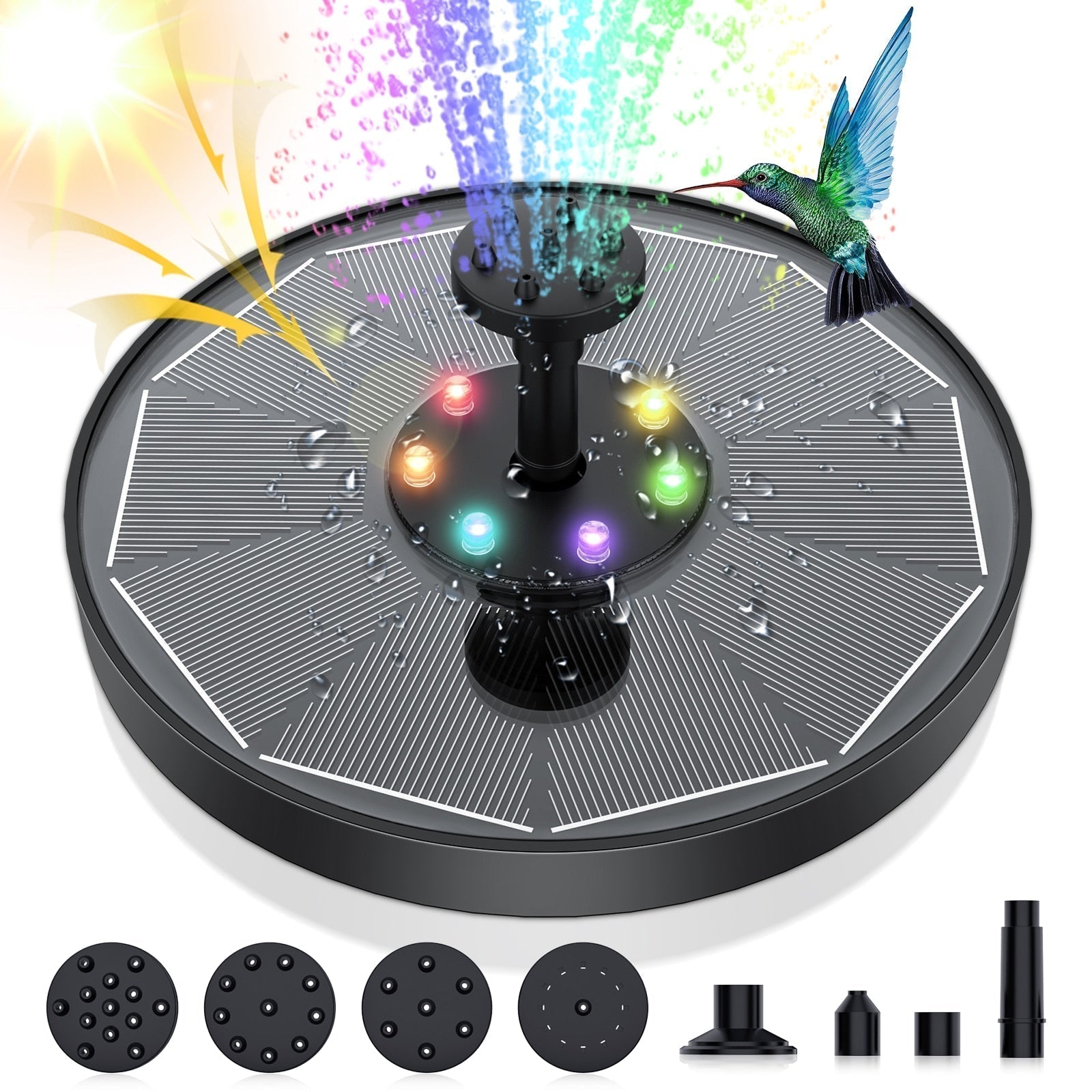 Solar Water Fountain with Adjustable Spray – Eco-Friendly Outdoor Feature
