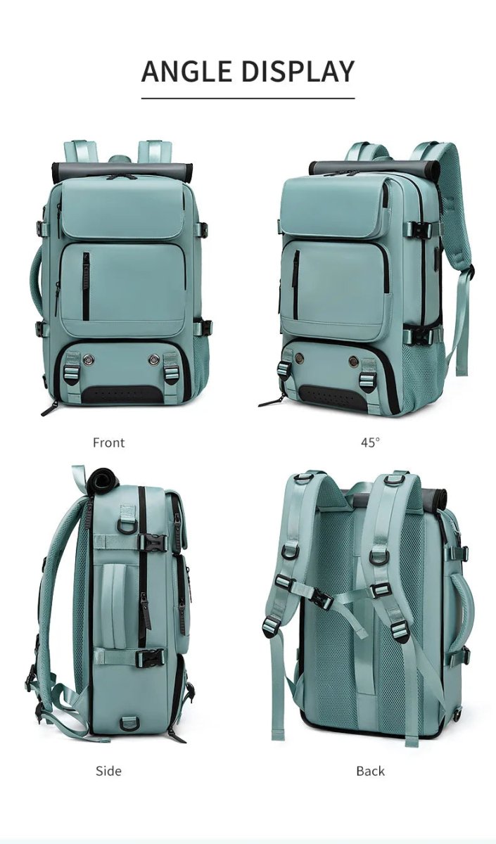Waterproof Backpack for Travel with USB Port and Shoe Storage Compartment