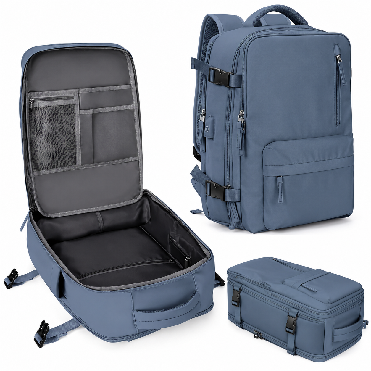 Versatile Travel Backpack with Laptop Sleeve and Shoe Compartment