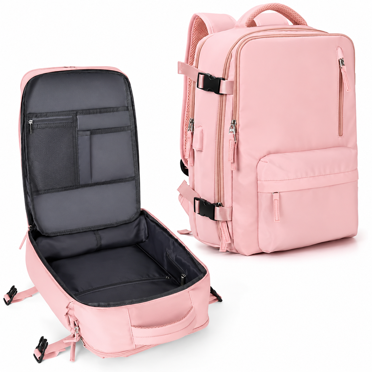 Versatile Travel Backpack with Laptop Sleeve and Shoe Compartment