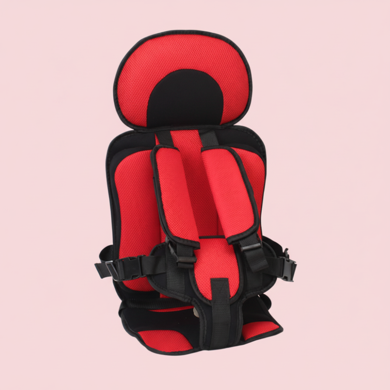 Portable Car Seat Booster with 5-Point Harness – Foldable for Travel