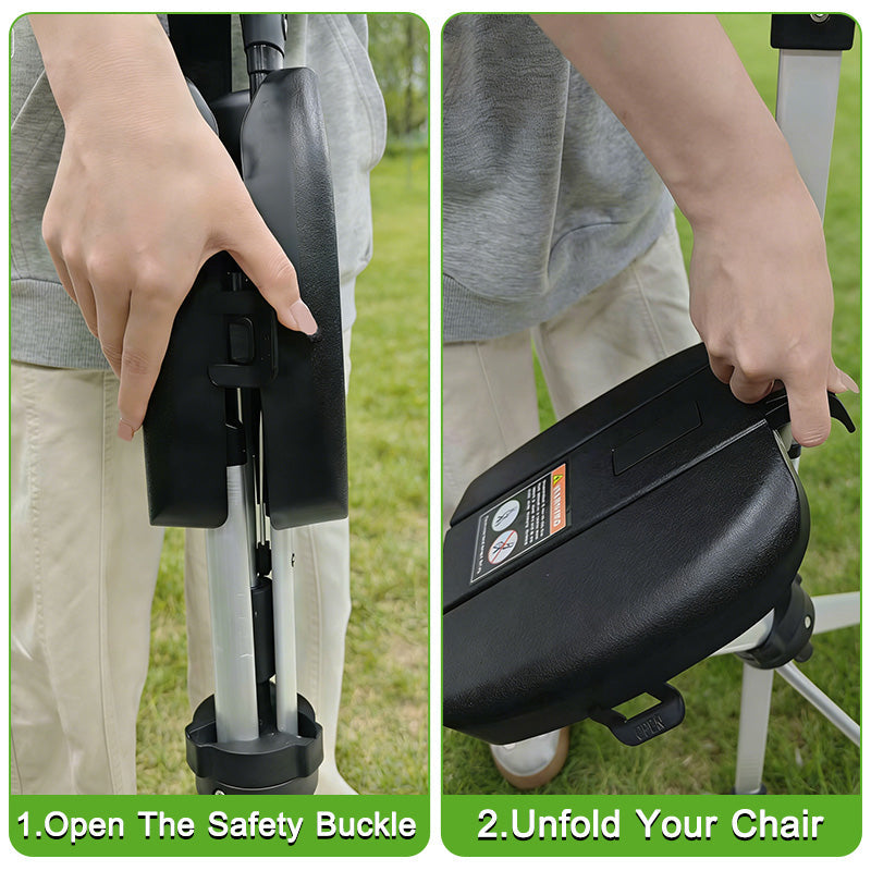 Portable Folding Walking Stick with Seat & Height Adjustment for Outdoors