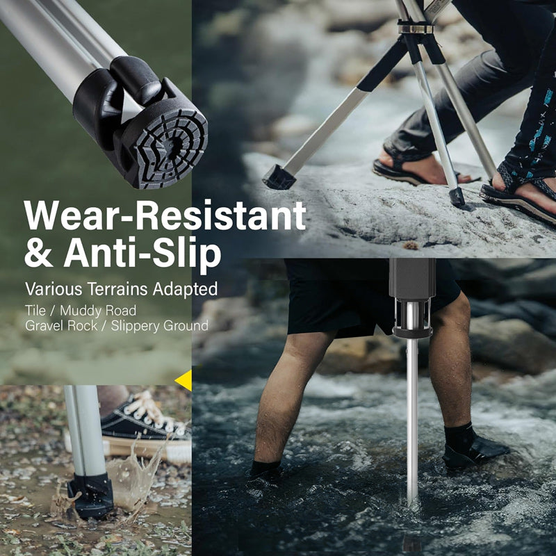 Portable Folding Walking Stick with Seat & Height Adjustment for Outdoors