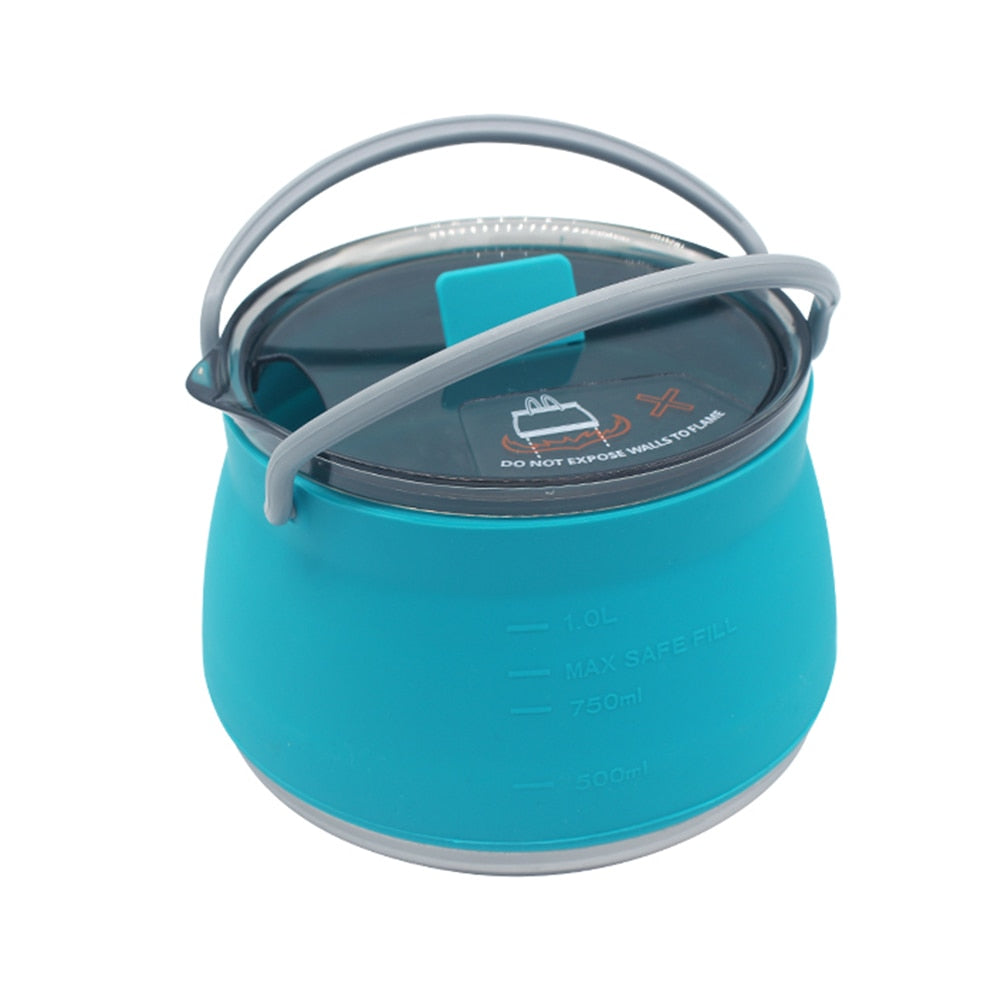 Lightweight Camping Kettle - Collapsible Design for Outdoor Cooking
