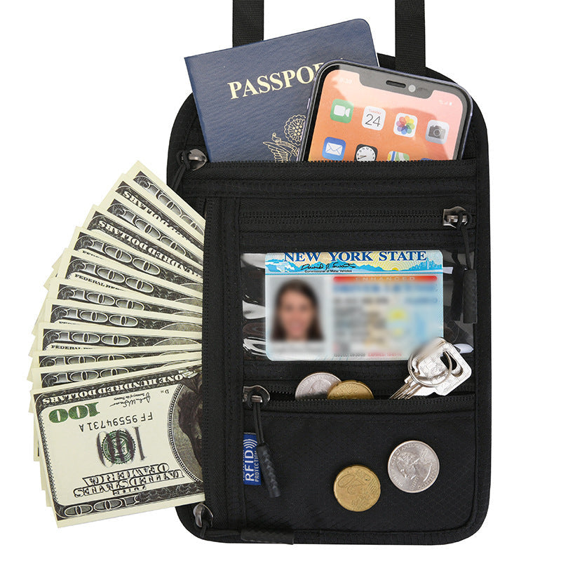 Water-Resistant Travel Pouch | RFID Passport Holder for Secure Storage