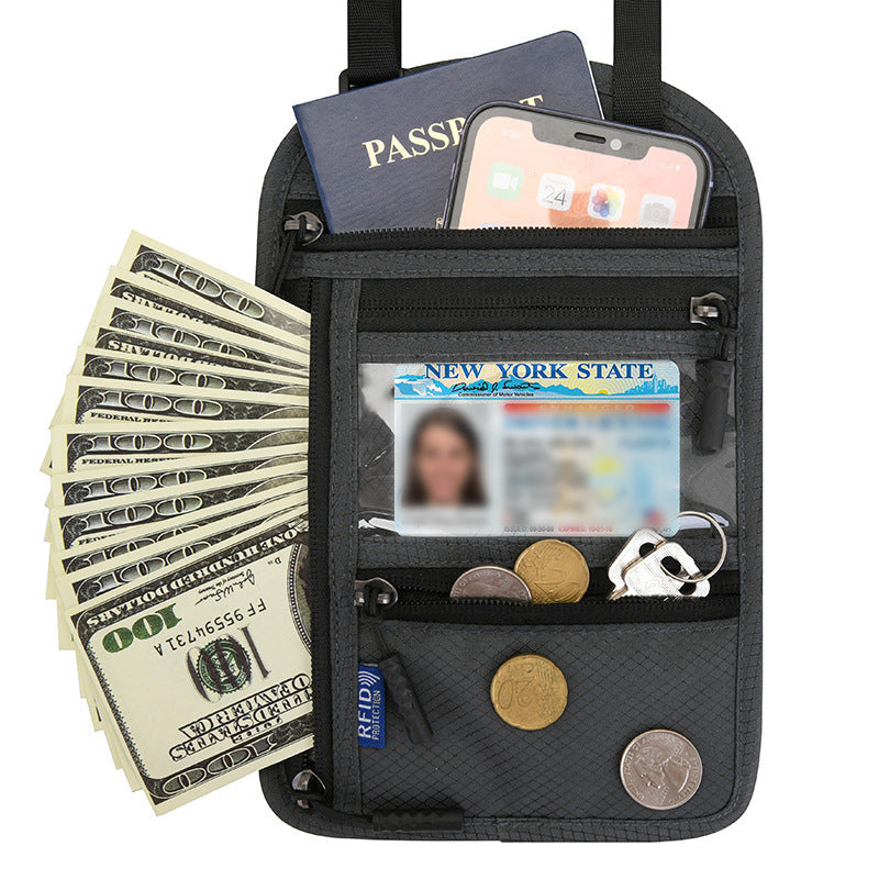 Water-Resistant Travel Pouch | RFID Passport Holder for Secure Storage
