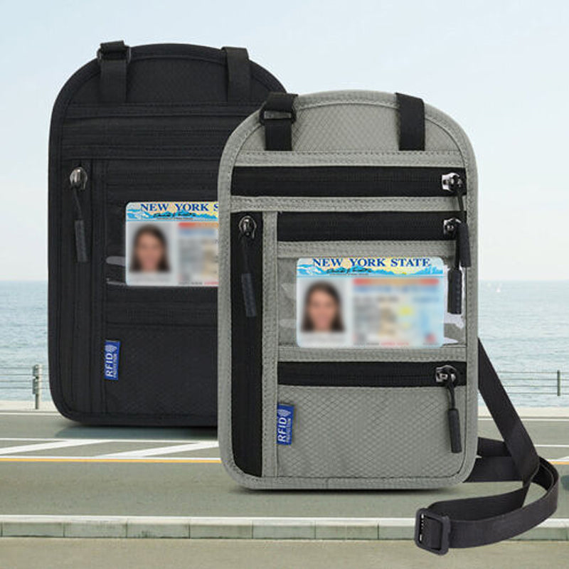 Water-Resistant Travel Pouch | RFID Passport Holder for Secure Storage