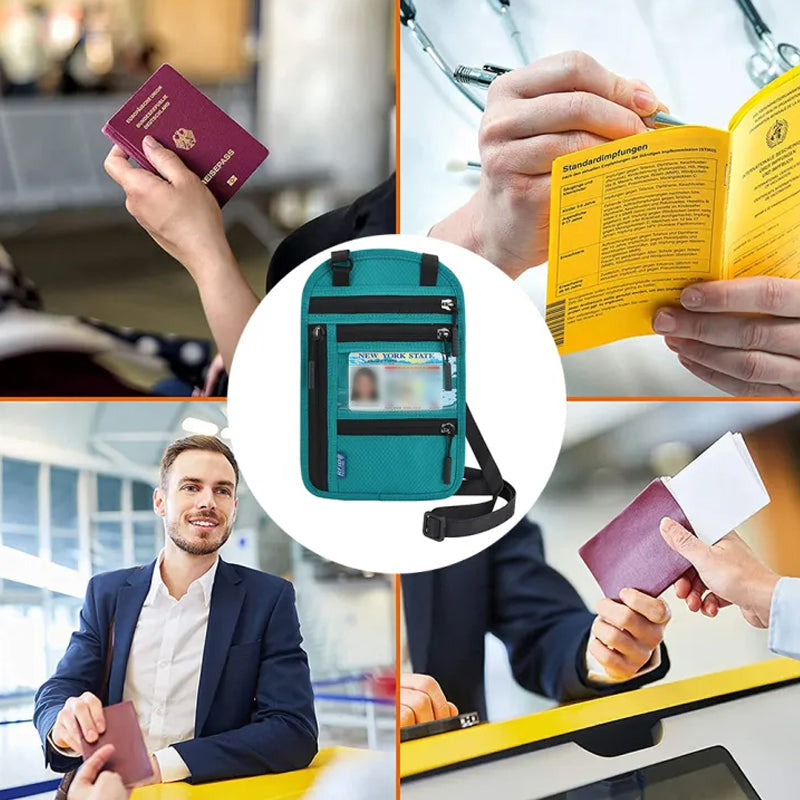 Water-Resistant Travel Pouch | RFID Passport Holder for Secure Storage
